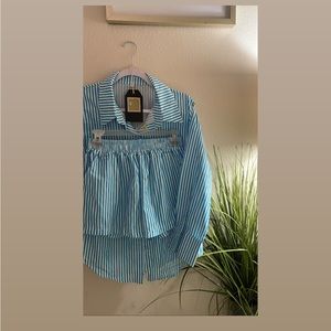 Shorts | TOP’S Set| summer cute summer Looks | light Blue & W h I t e